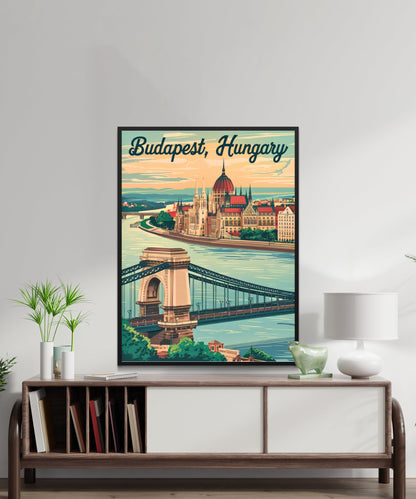 Budapest Vintage Travel Poster