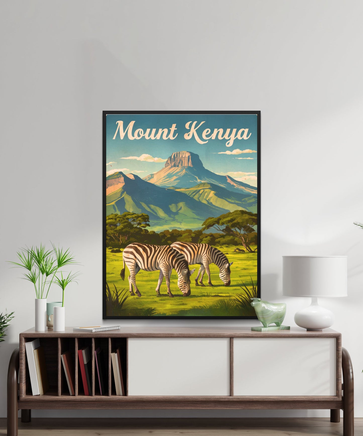 Mount Kenya Vintage Travel Poster - Mountain Splendor