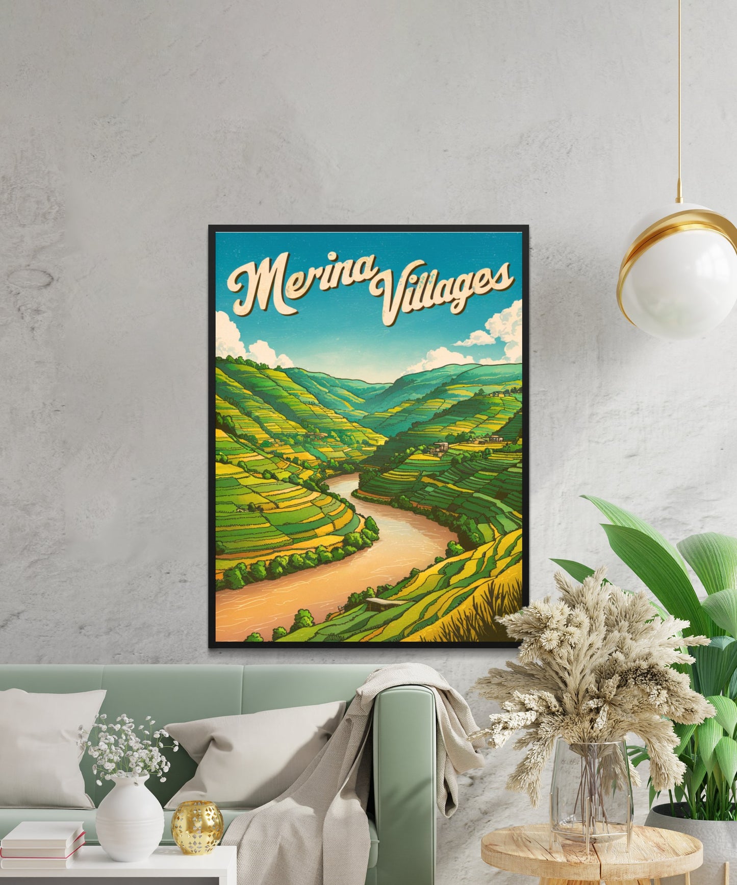 Merina Villages Vintage Travel Poster