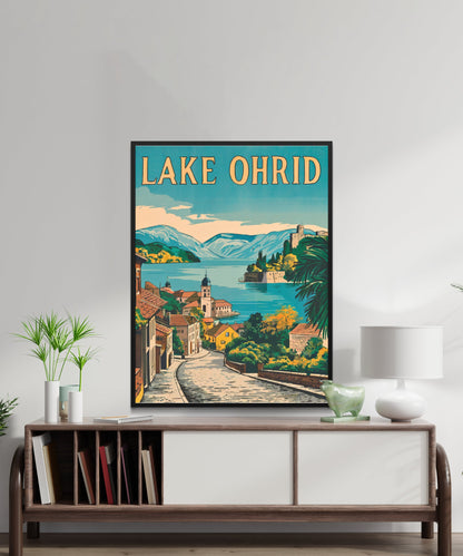 Lake Ohrid Vintage Travel Poster  - Jewel of the Macedonian Highlands