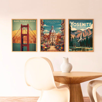 Toulouse  Vintage Travel Poster - Cityscape Views