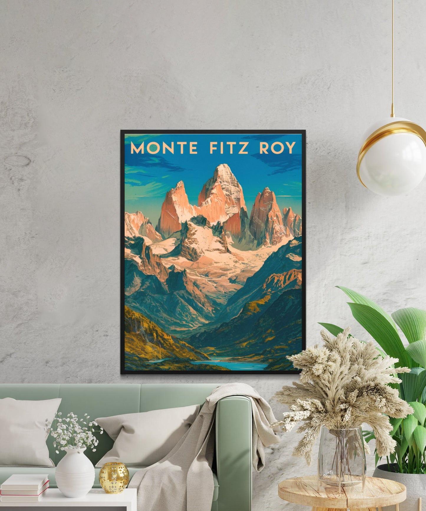 Monte Fitz Roy Vintage Travel Poster - Majestic Peaks