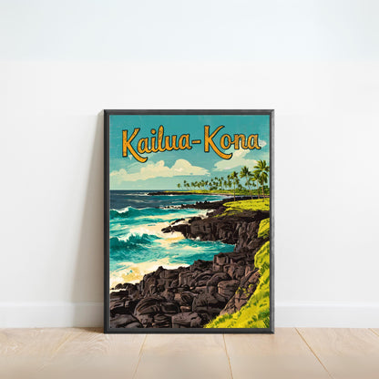 Kailua-Kona Vintage Travel Poster