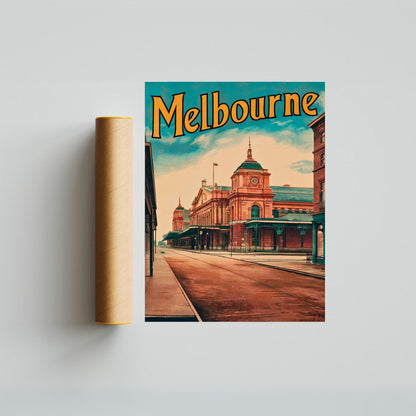 Melbourne Vintage Travel Poster - Timeless Australian Culture