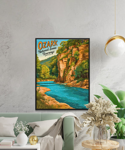 Ozark National Scenic Riverways Vintage Travel Poster