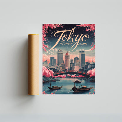 Tokyo Vintage Travel Poster - Beautiful Views