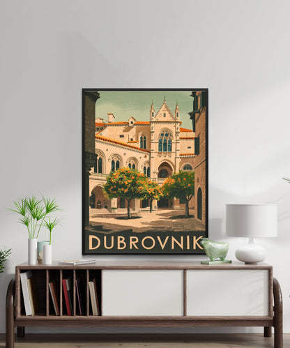 Dubrovnik Vintage Travel Poster - Timeless Adriatic Gem