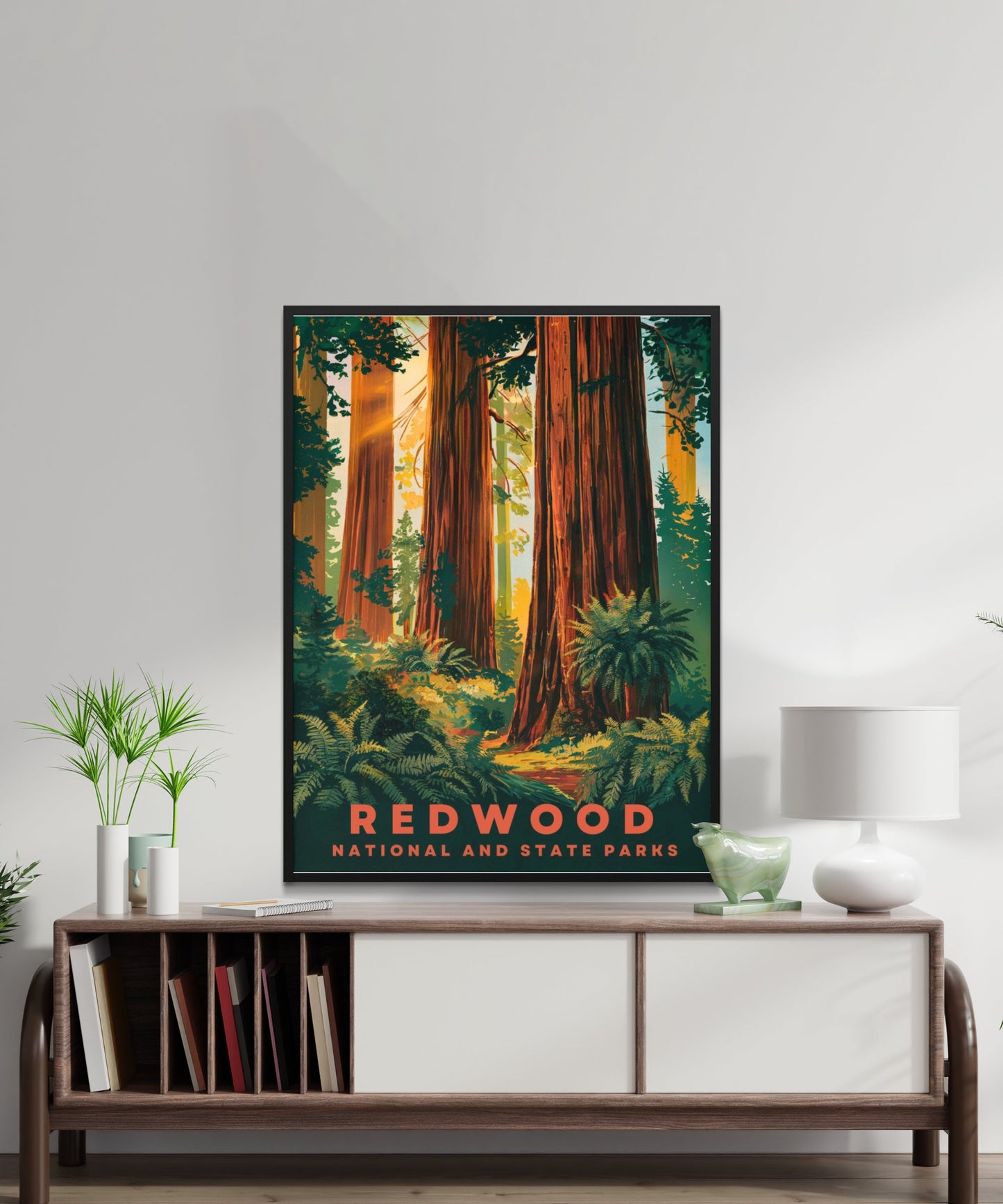 Redwood National and State Parks  Vintage Travel Poster - Giants of the Forest