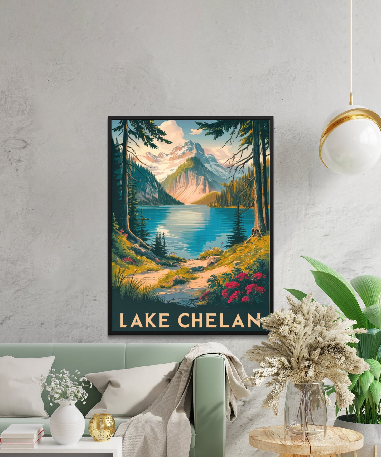 Lake Chelan Vintage Travel Poster - Tranquil Waters