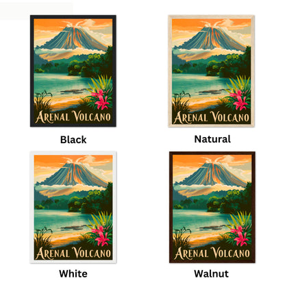 Arenal Volcano National Park Vintage Travel Poster