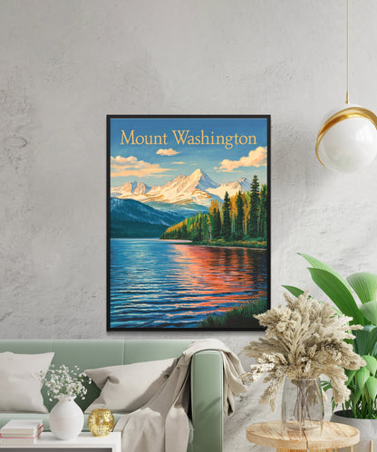 Mount Washington Vintage Travel Poster - Majestic Views