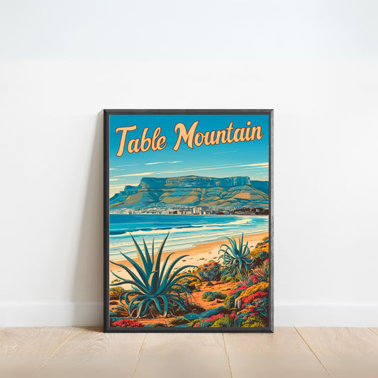 Table Mountain Vintage Travel Poster