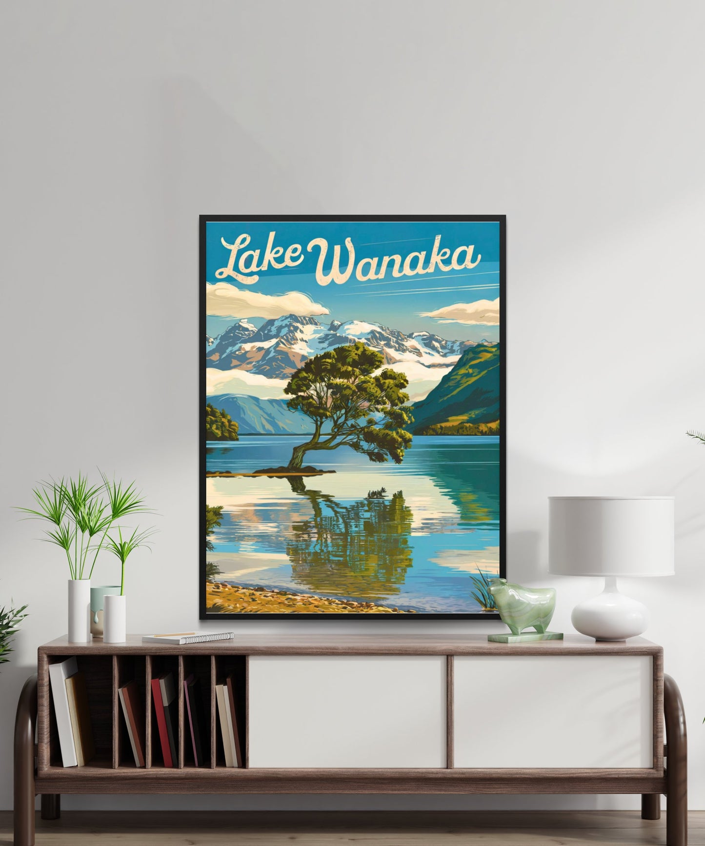 Lake Wanaka Vintage Travel Poster