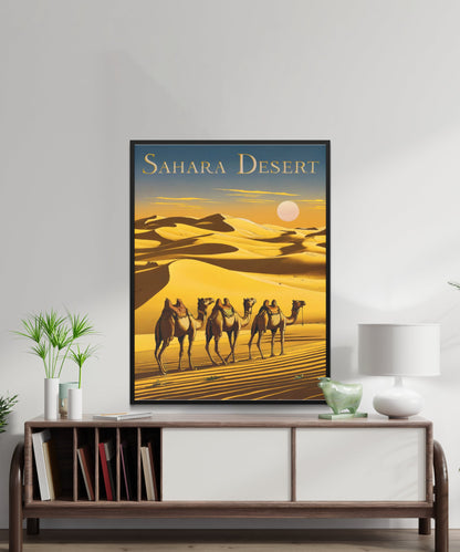 Sahara Desert Vintage Travel Poster