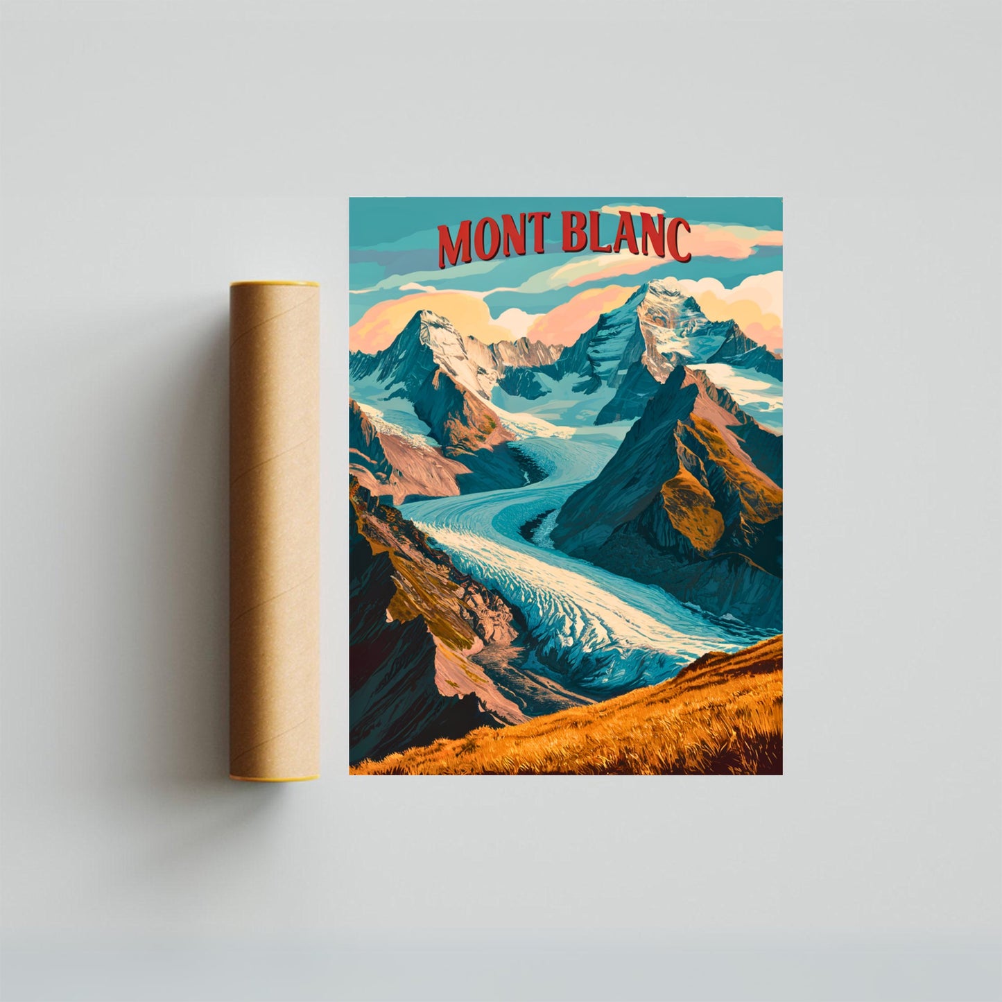 Mont Blanc Vintage Travel Poster - French Alps Splendor