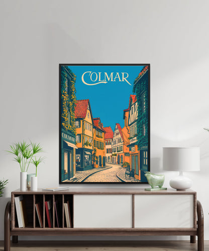 Colmar Vintage Travel Poster - Busy Streets