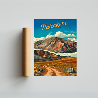 Haleakalā Vintage Travel Poster