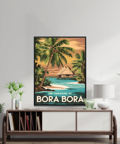 Bora Bora Vintage Travel Poster