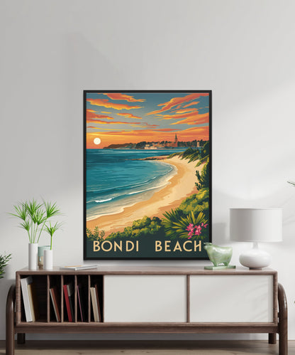 Bondi Beach Vintage Travel Poster- Retro Waves: A Nostalgic Look