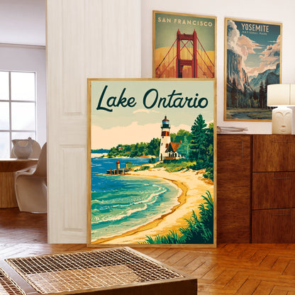 Lake Ontario Vintage Travel Poster - Timeless Great Lakes Majesty