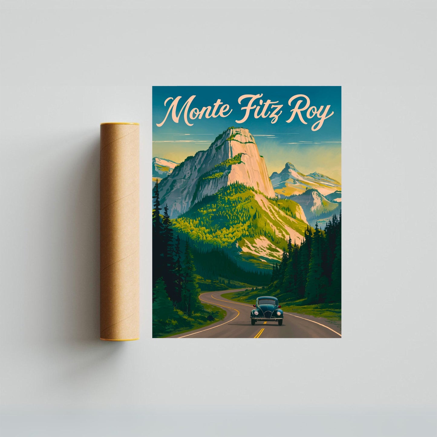 Monte Fitz Roy Vintage Travel Poster