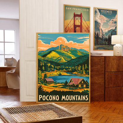 Pocono Mountains Vintage Travel Poster - Scenic Beauty