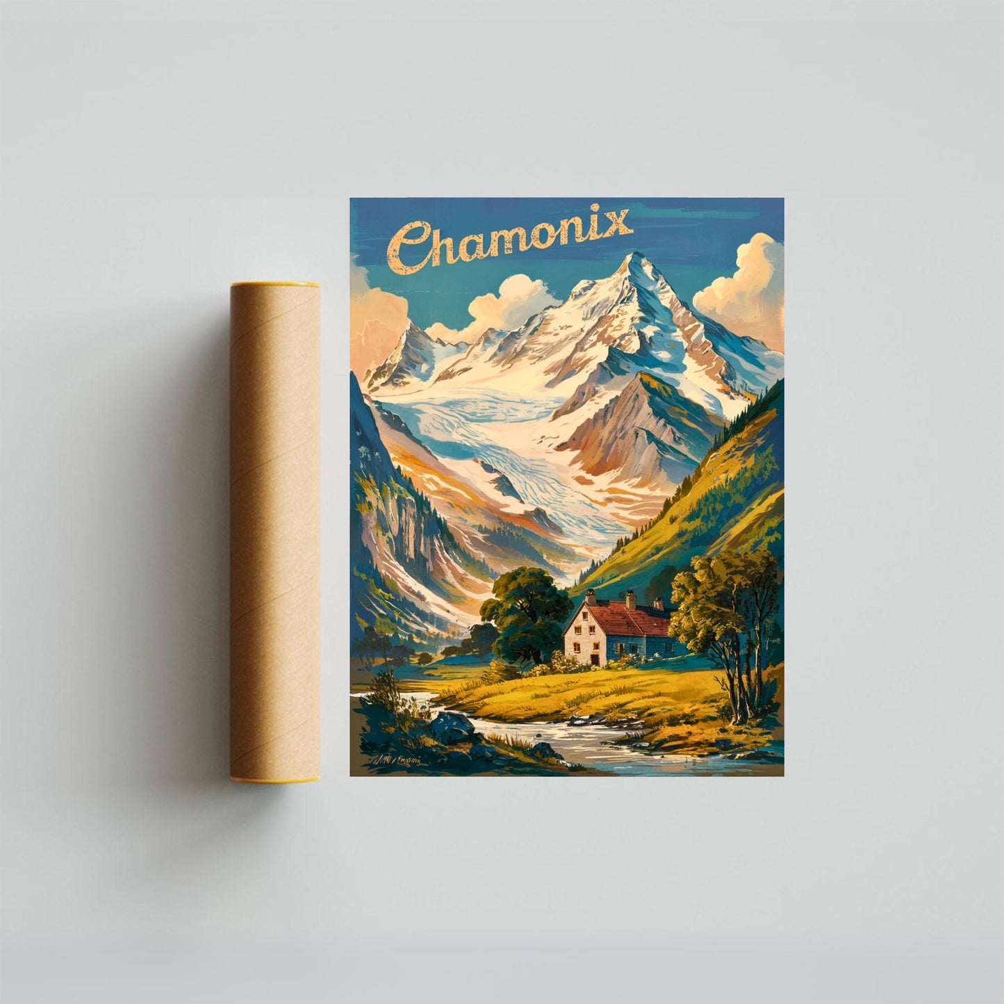 Chamonix Vintage Travel Poster - Alpine Majesty