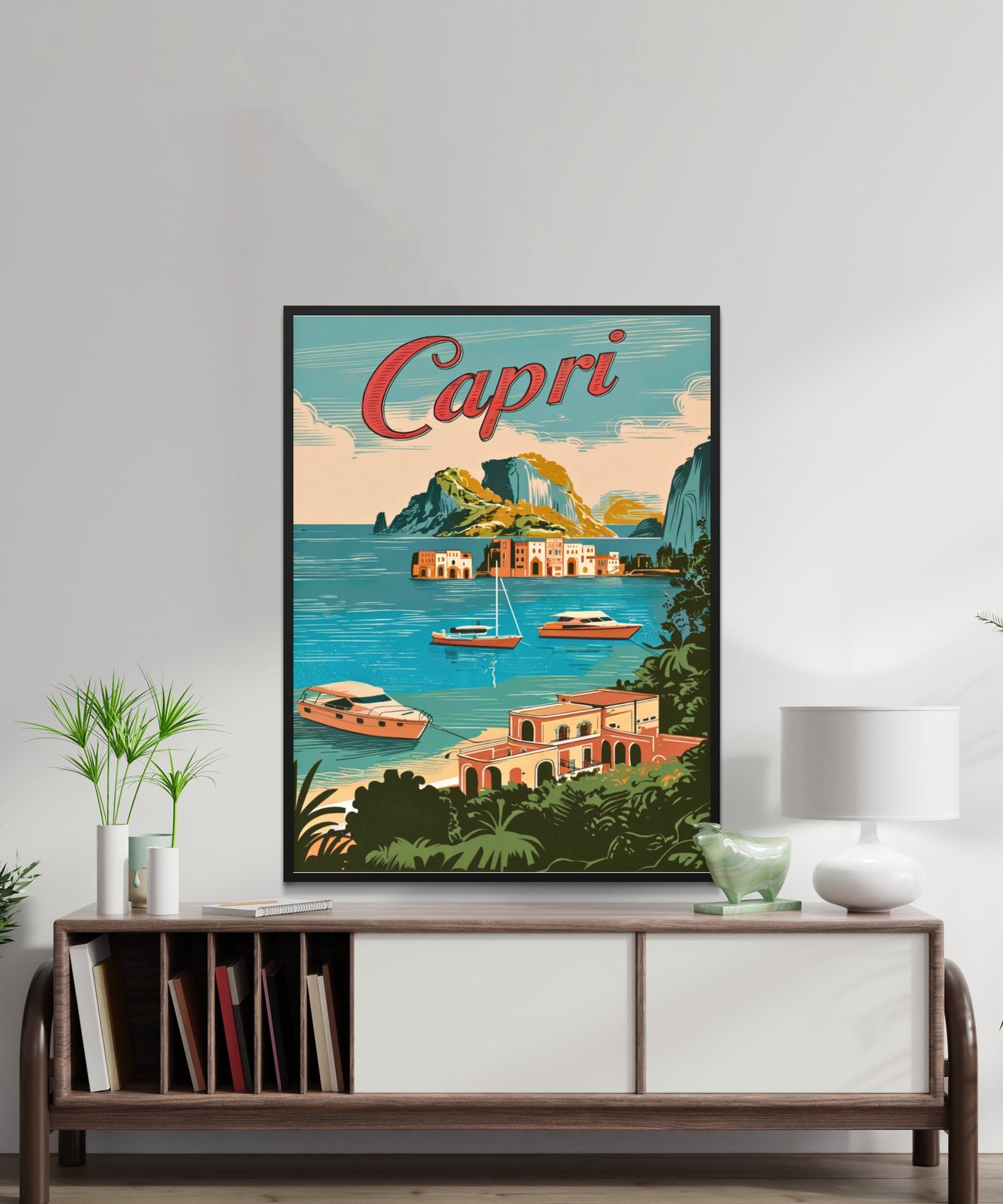 Capri Vintage Travel Poster - Timeless Mediterranean Elegance