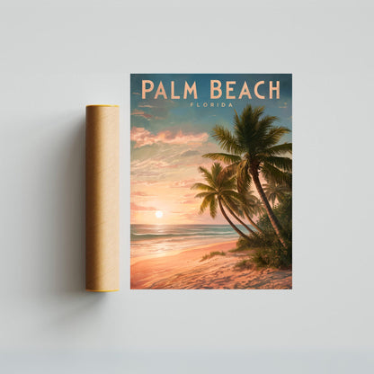 Palm Beach Vintage Travel Poster - Timeless Coastline