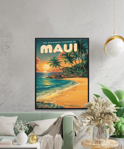 Maui Vintage Travel Poster - Island Serenity