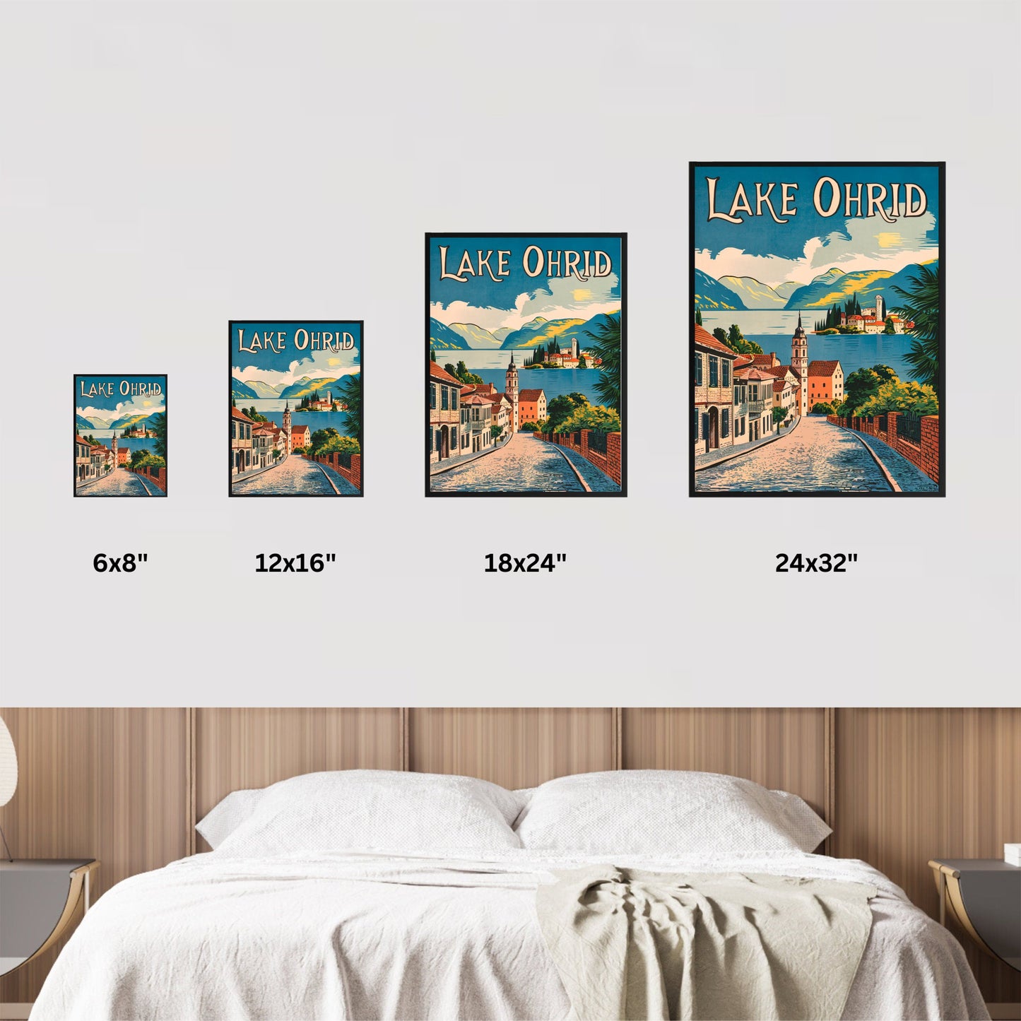 Lake Ohrid Vintage Travel Poster