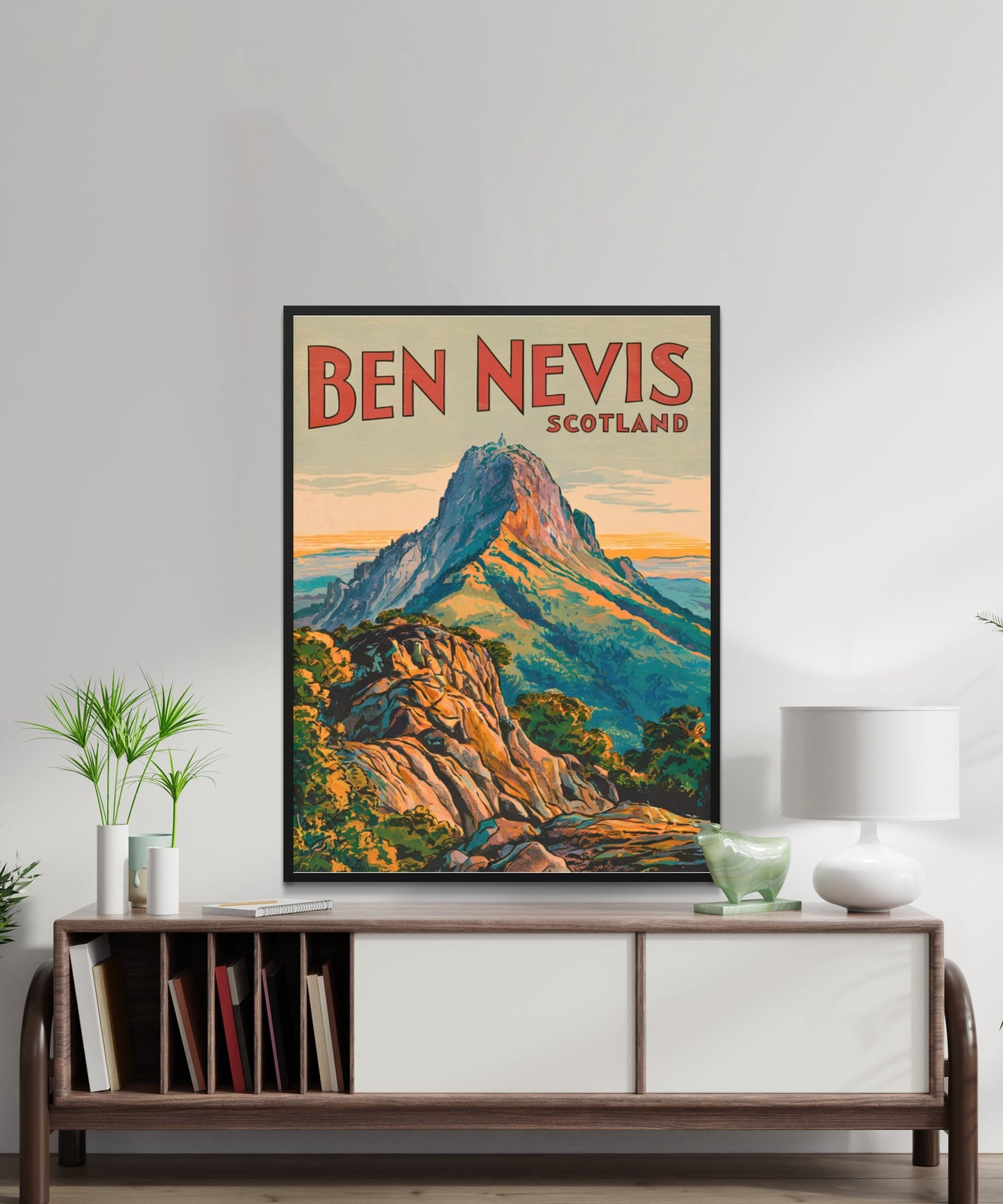 Ben Nevis Vintage Travel Poster - Majestic Mountain Views