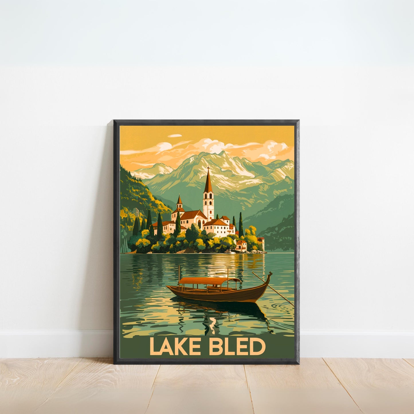 Lake Bled Vintage Travel Poster