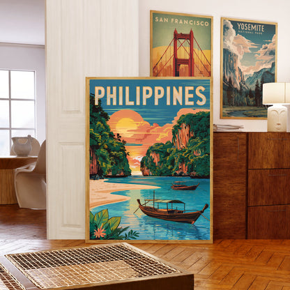 Philippines Vintage Travel Poster - Timeless Tropical Paradise