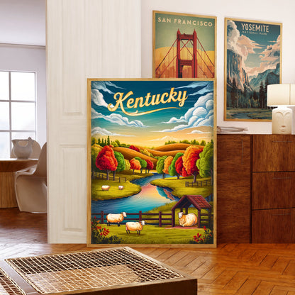 Kentucky Vintage Travel Poster - Scenic Landscapes