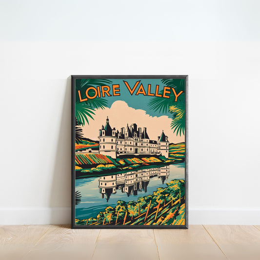 Loire Valley Vintage Travel Poster