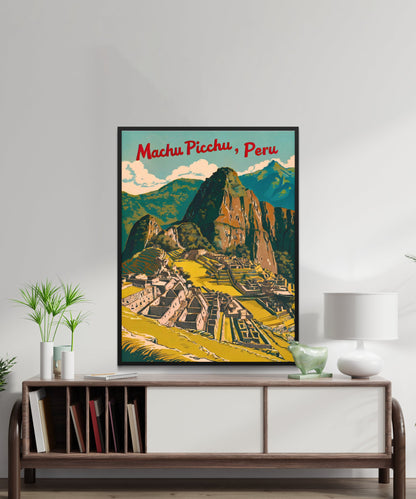 Machu Picchu Vintage Travel Poster - Lost City of the Andes