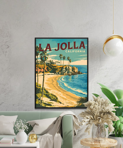 La Jolla Cove  Vintage Travel Poster - California's Pristine Shores