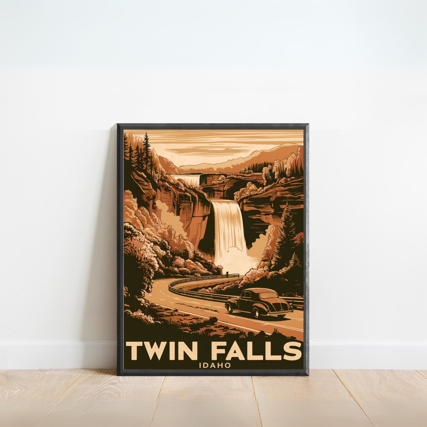 Twin Falls Vintage Travel Poster