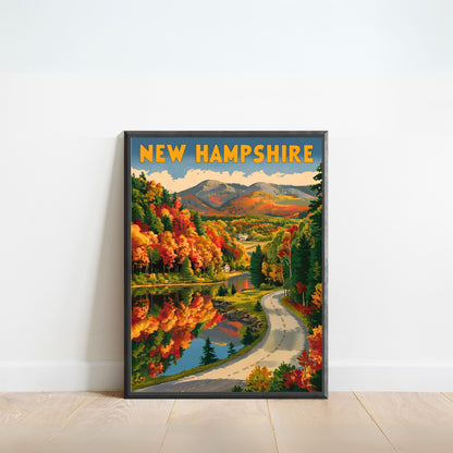 New Hampshire Vintage Travel Poster