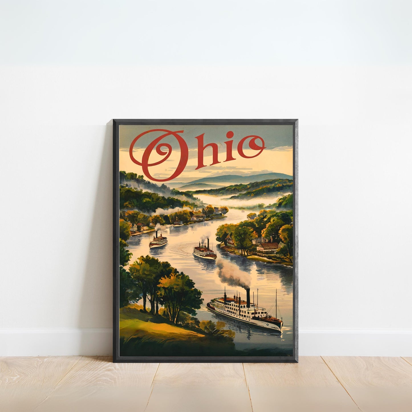 Ohio Vintage Travel Poster - Lake Erie to the Appalachian Hills