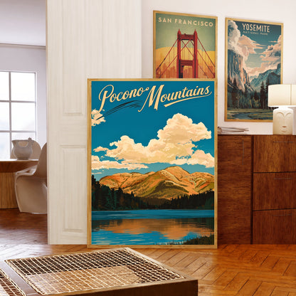 Pocono Mountains Vintage Travel Poster - Mountain Escape