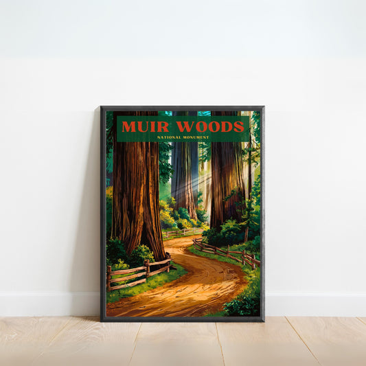 Muir Woods Vintage Travel Poster