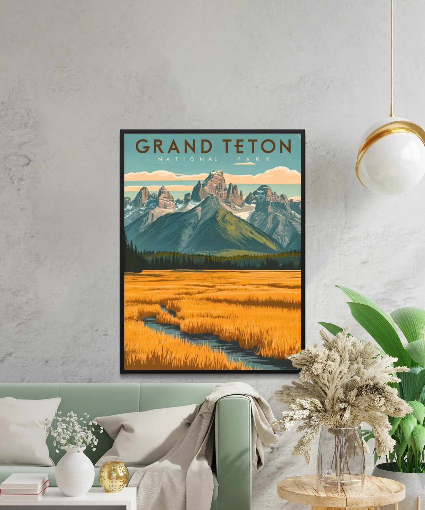 Grand Teton  Vintage Travel Poster