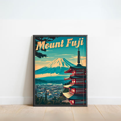 Mount Fuji Vintage Travel Poster - Retro Charm