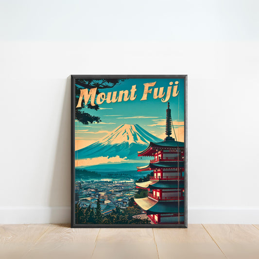 Mount Fuji Vintage Travel Poster - Retro Charm