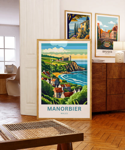 Manorbier Travel Poster