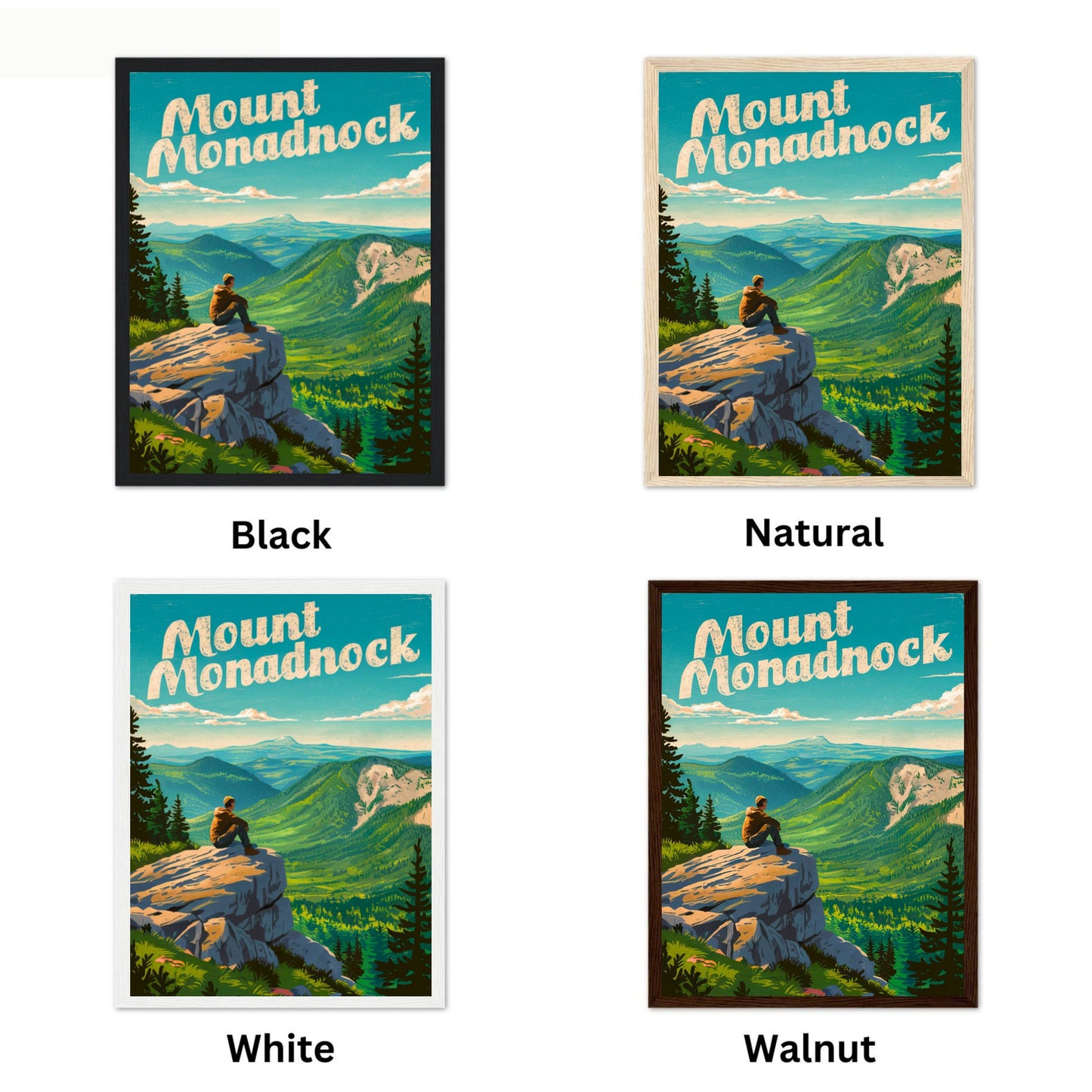 Mount Monadnock Vintage Travel Poster - Mountain Getaway