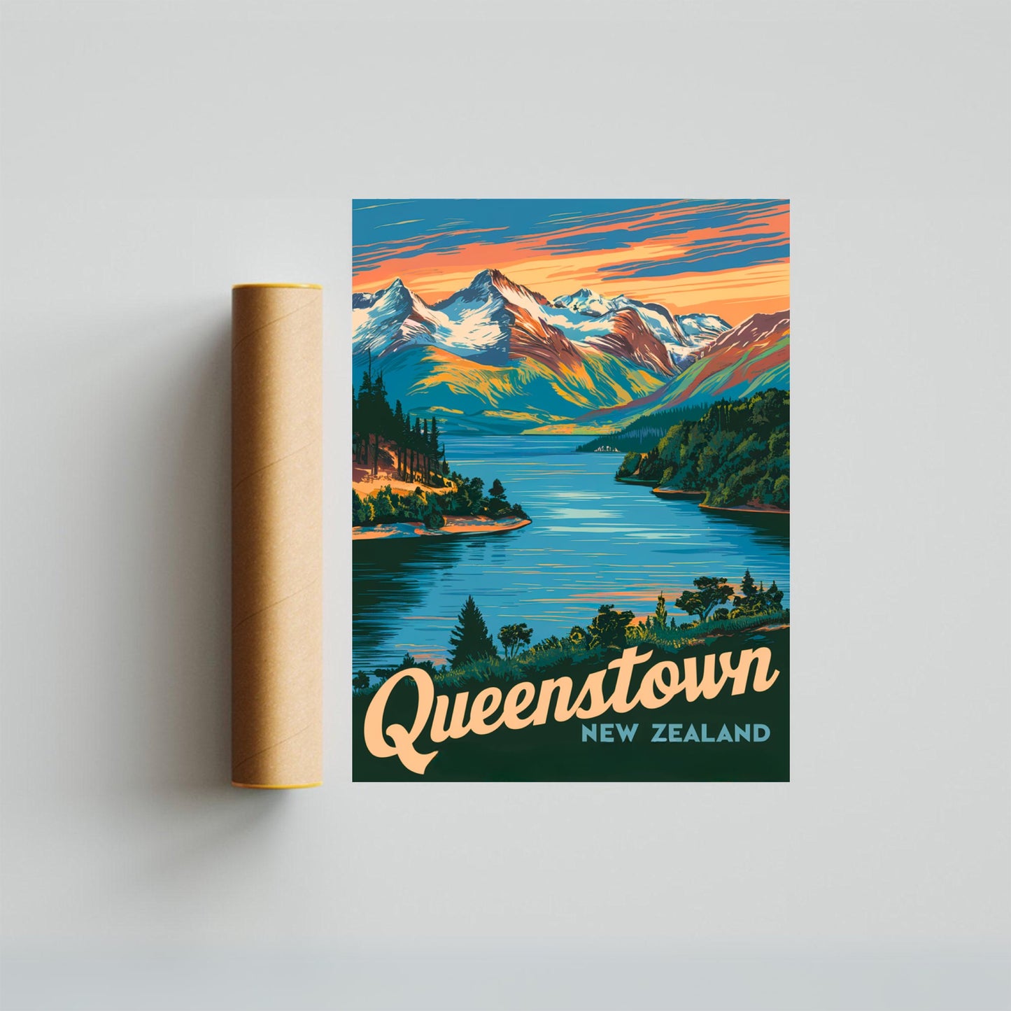 Queenstown Vintage Travel Poster