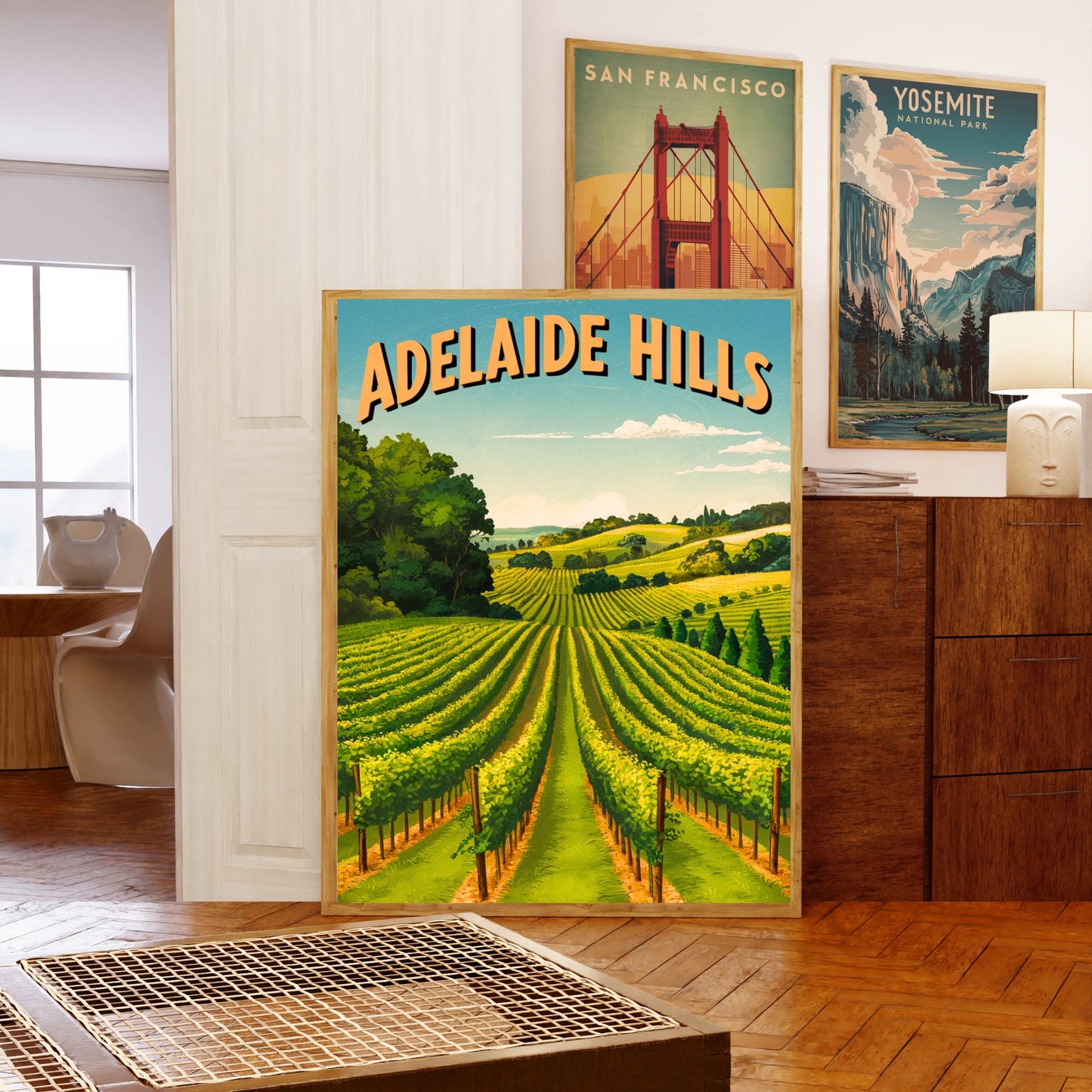 Adelaide Hills Vintage Travel Poster